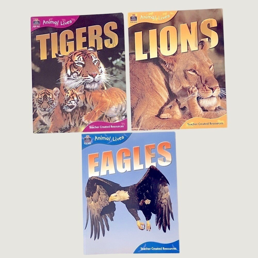 Animal Lives Book Set By Teacher Created Resources Tigers Lions Eagles Paperback